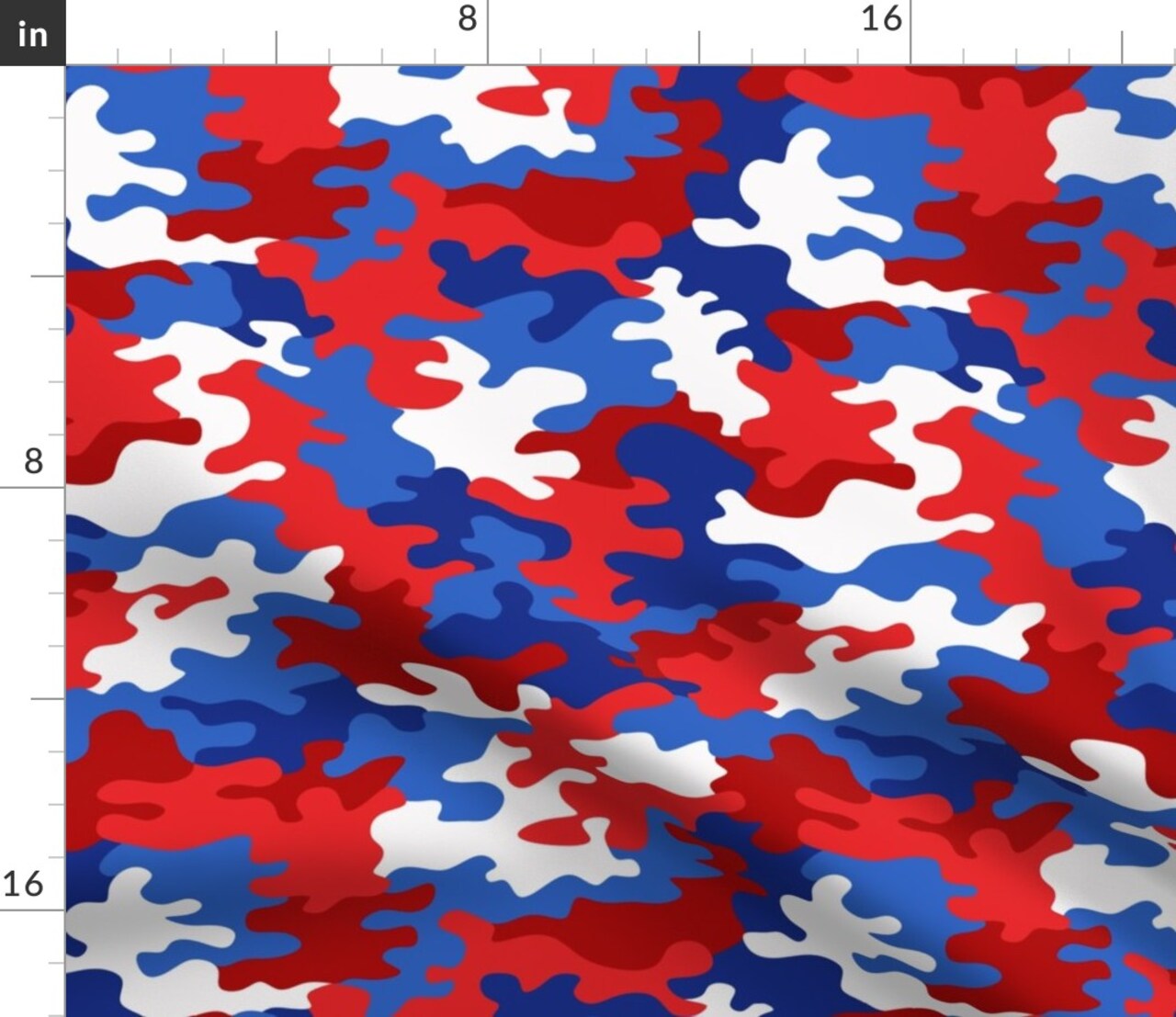 Camo Patriotic Usa July Red White Blue Camouflage American Flag 4Th Independence Custom Printed Fabric by Spoonflower Various Fabrics by the Yard or Fat Quarter